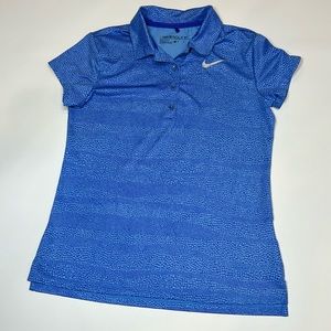 Nike Golf Medium Collared Tee Shirt Dri-Fit Stretchy Blue Kids Boys Girls Sport